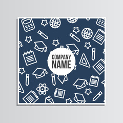 Post card with back to school pattern. Back to school branding b