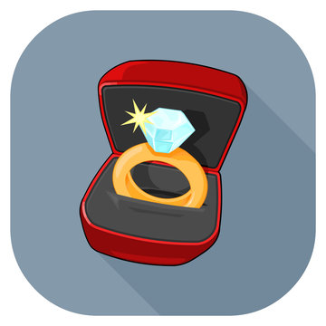Vector illustration of a gold Engagement ring icon.
Diamond Engagement Ring.