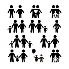 Variety of family icons