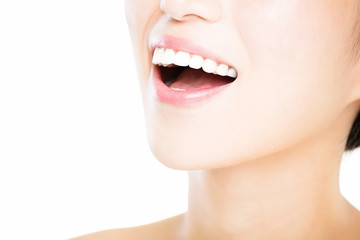 Obraz premium closeup young woman with great healthy white teeth