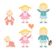 Girl childhood illustration