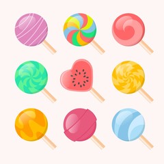 Colorful lollipops collection