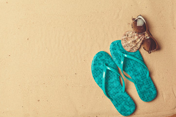 flipflops on beach
