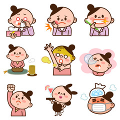 若い女性のセット