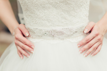 Bride's hands with manicure