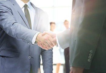 Business partners shaking hands