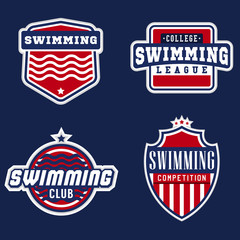 Naklejka premium Swimming sport logos