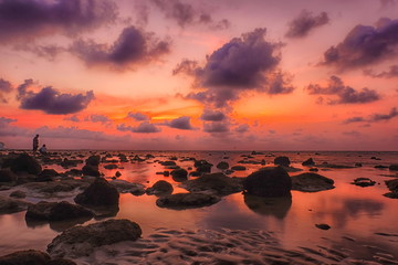 Fototapeta na wymiar Breathtaking sunset at Kamala beach