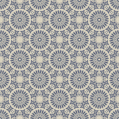 Seamless hand drawn mandala pattern. Vintage elements in orienta