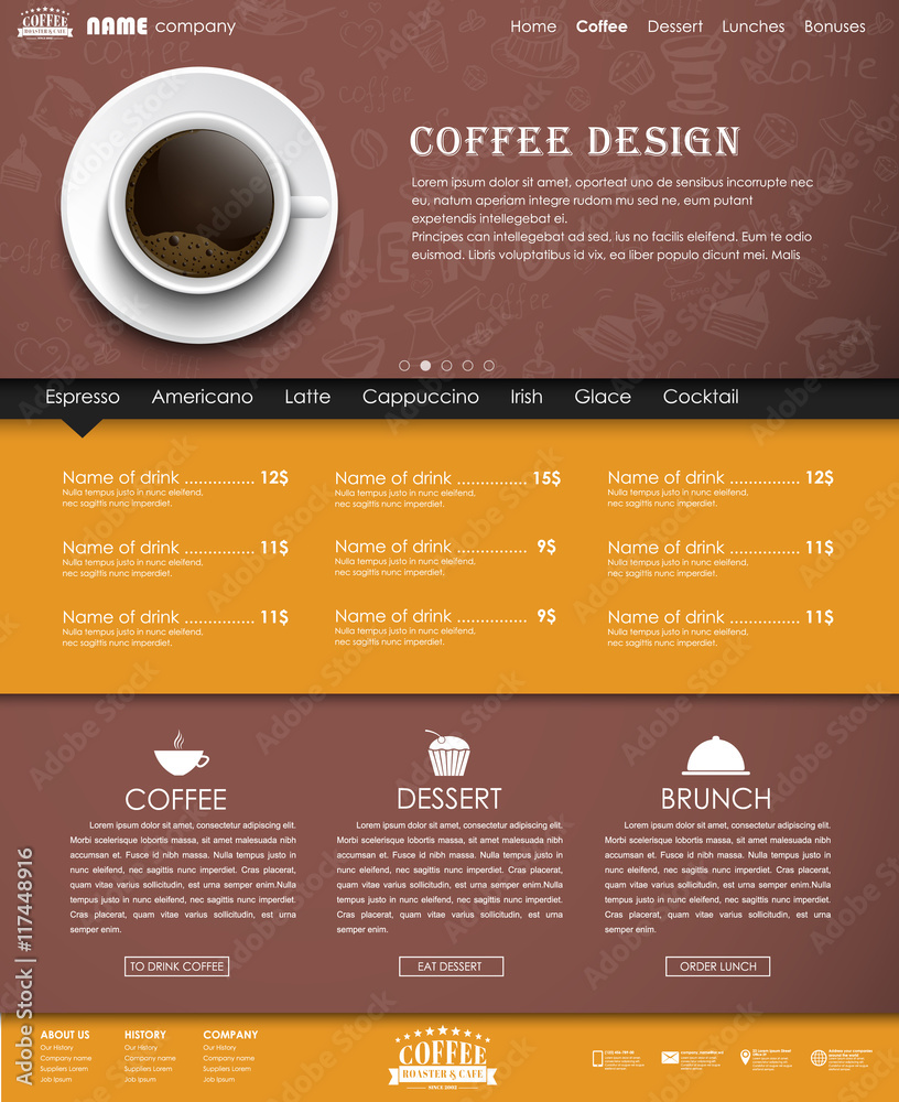 Poster template coffee web site
