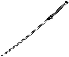 Samurai Sword Outline