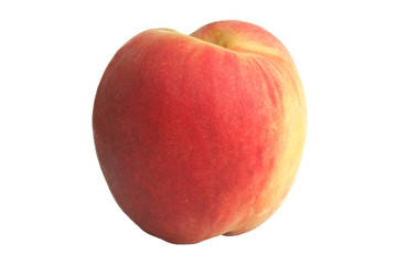 Peach on white isolated background.