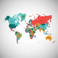 Deurstickers Political map of the world © Freepik