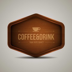 Wooden cafe sign