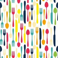 Colored cutlery background