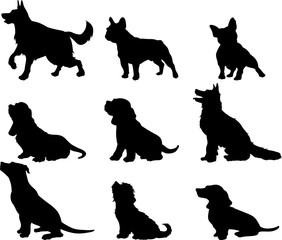 Dogs vector silhouette