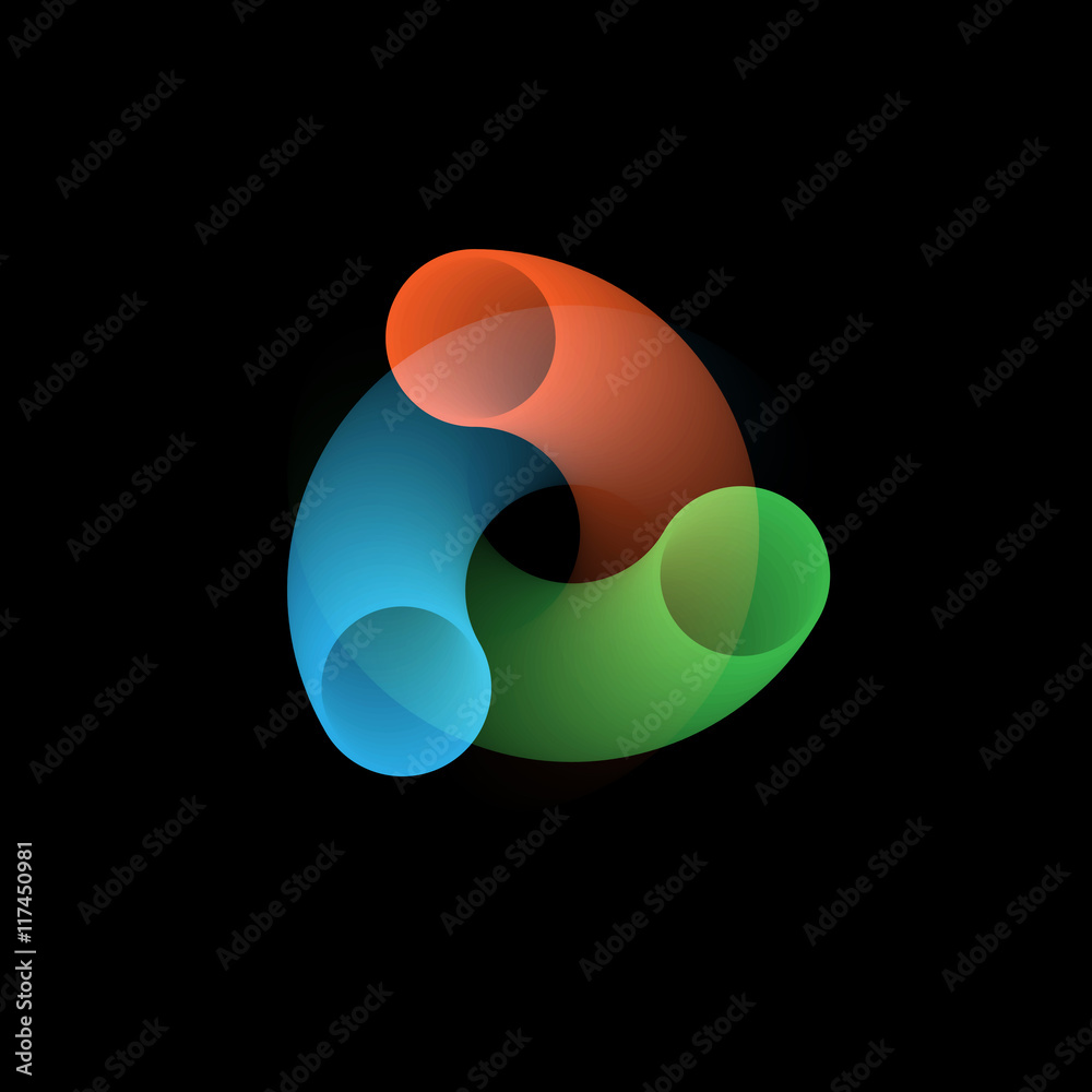 Canvas Prints abstract shape with circles in blue,red,green colors