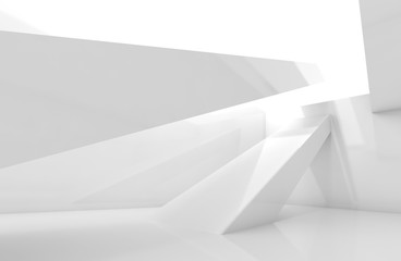 White room with beams. Digital 3d render