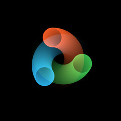  Abstract shape with circles in blue,red,green colors
