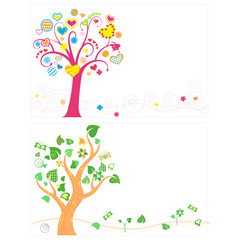 heart trees illustration