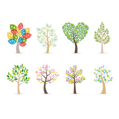 illustration of colorful trees
