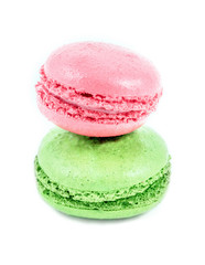 Macaroon cake on white background