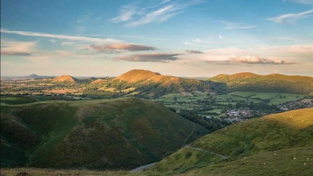 Sunset Clouds Over Carding Mill Valley in Shropshire
