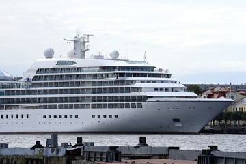 Large cruise ship on the Neva, Saint Petersburg, Russia