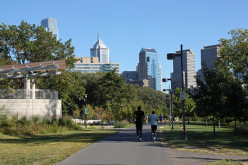Jogging matinal &agrave; Philadelphie, USA