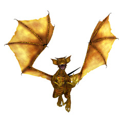 Fototapeta premium 3D Rendering Fantasy Dragon on White