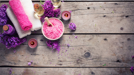 Lilac spa  setting.