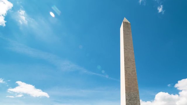 Time-lapse of clouds passing over the Washington Monument in Washington DC