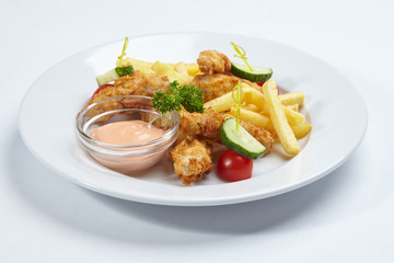 Chicken nuggets with french fries