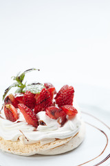 Strawberry pavlova cake