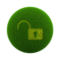 Grass Sphere Open Lock Icon