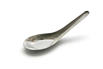 single simple normal spoon isolated on white background with clipping path