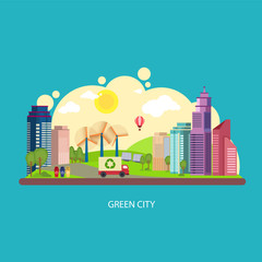 green city vectors - cityscapes and urban city