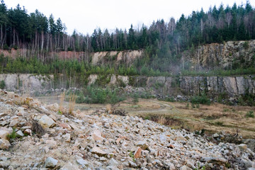 Quarry with forest