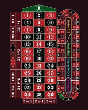 Traditional European Roulette Table vector illustration