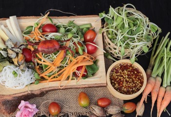 Salad spicy young sunflowers seedling is delicious.