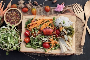 Salad spicy young sunflowers seedling is delicious.