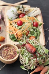 Salad spicy young sunflowers seedling is delicious.