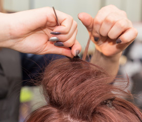 Barber work in a beauty salon