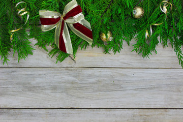 Blank wood holiday sign with garland border