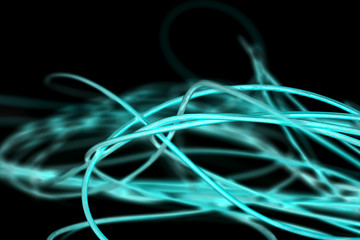 blue cable on a black background. The inversion