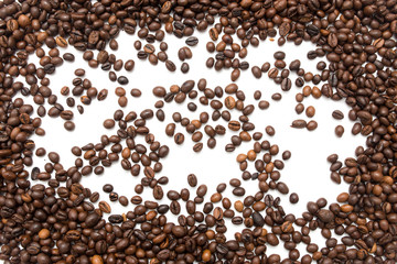 coffee beans on a white background