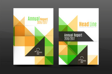 Colorful geometry design annual report a4 cover brochure template layout, magazine, flyer or leaflet booklet