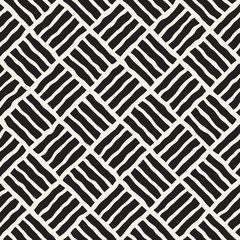 Vector Seamless Black And White Hand Drawn Pavement Diagonal Lines Pattern