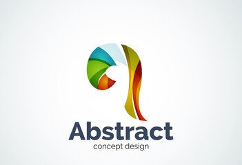 Abstract swirl logo template, smooth elegant shape concept