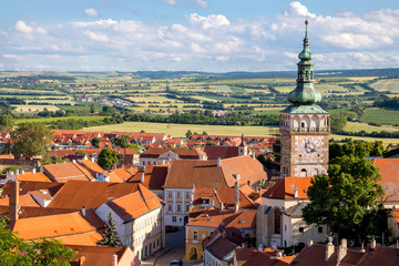 The historic center of Mikulov, South Moravia, Czech Republic